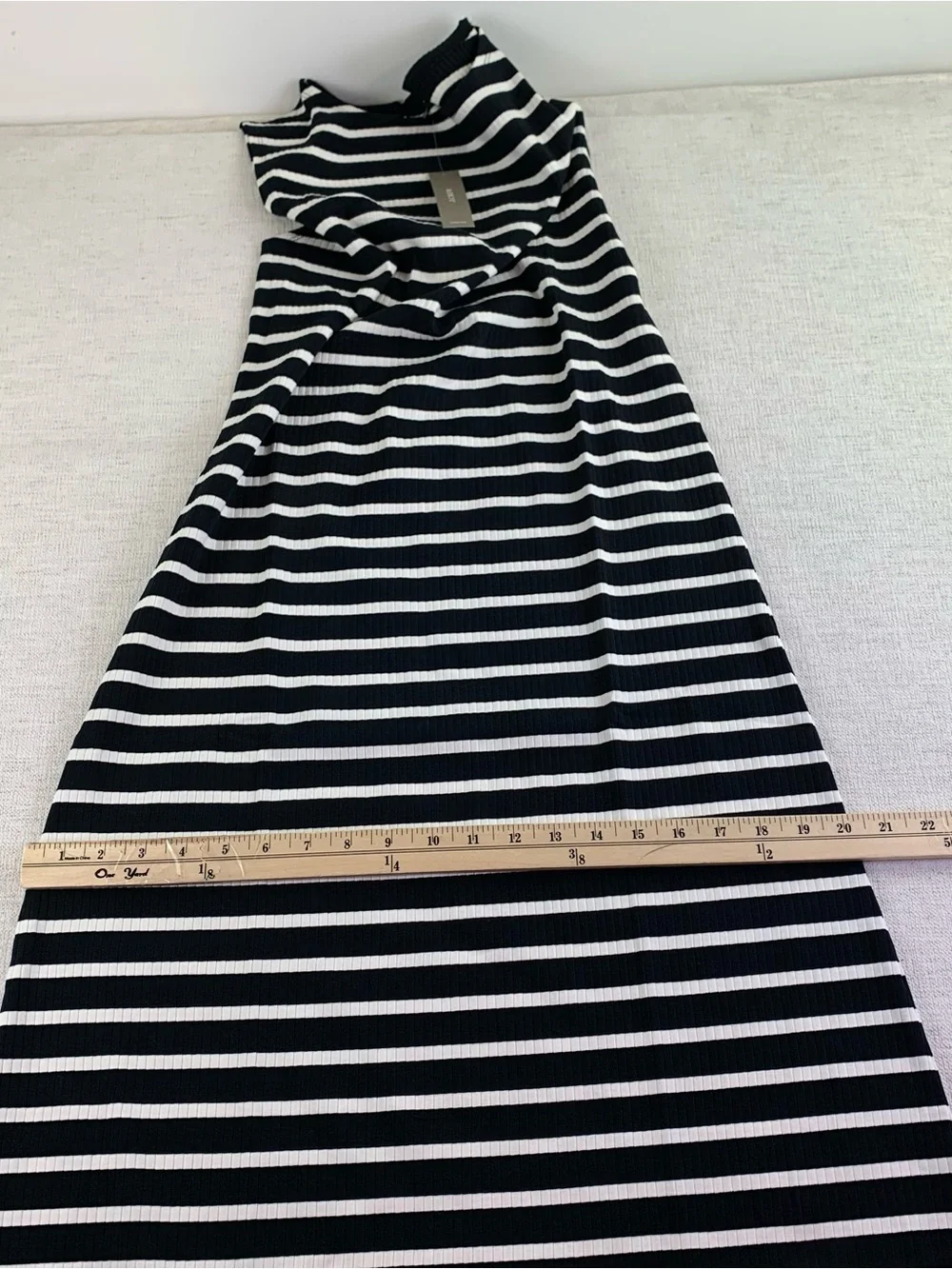 J. Crew women's sleeveless Sheath midi dress in stripe black white boat neck